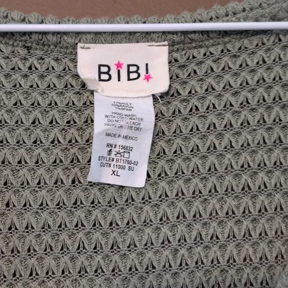 BiBi Green Boxy Ribbed Tunic Tee - Picture 2 of 4